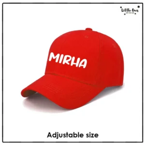 Red Kids Name Cap